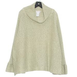 Soft Surroundings Sweater Cowl Neck Oversized Chunky Minimalist Cozy Neutral XL